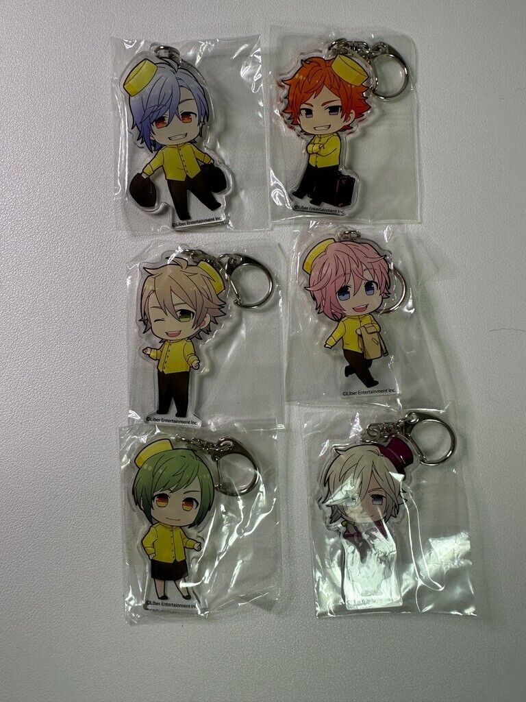 A3! Animate Cafe Hotel Style Trading Acrylic Keychain Set of 6 New Yaoi