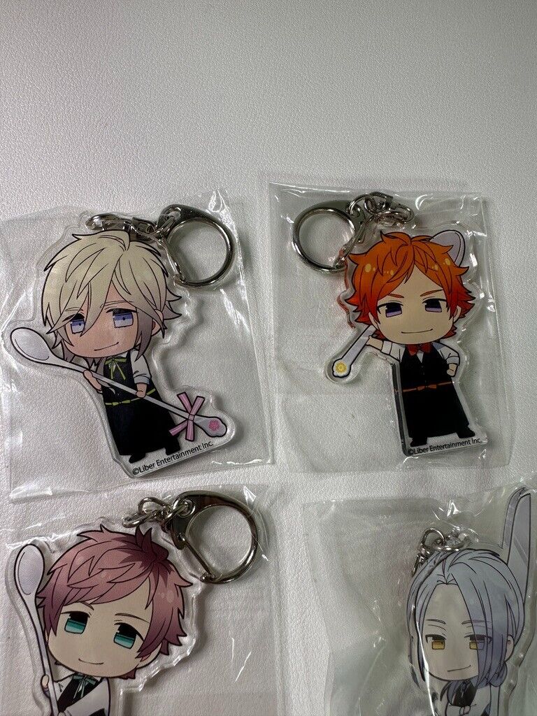 A3! Animate Cafe Hotel Cutlery Style Trading Acrylic Keychain Set of 6 New Yaoi