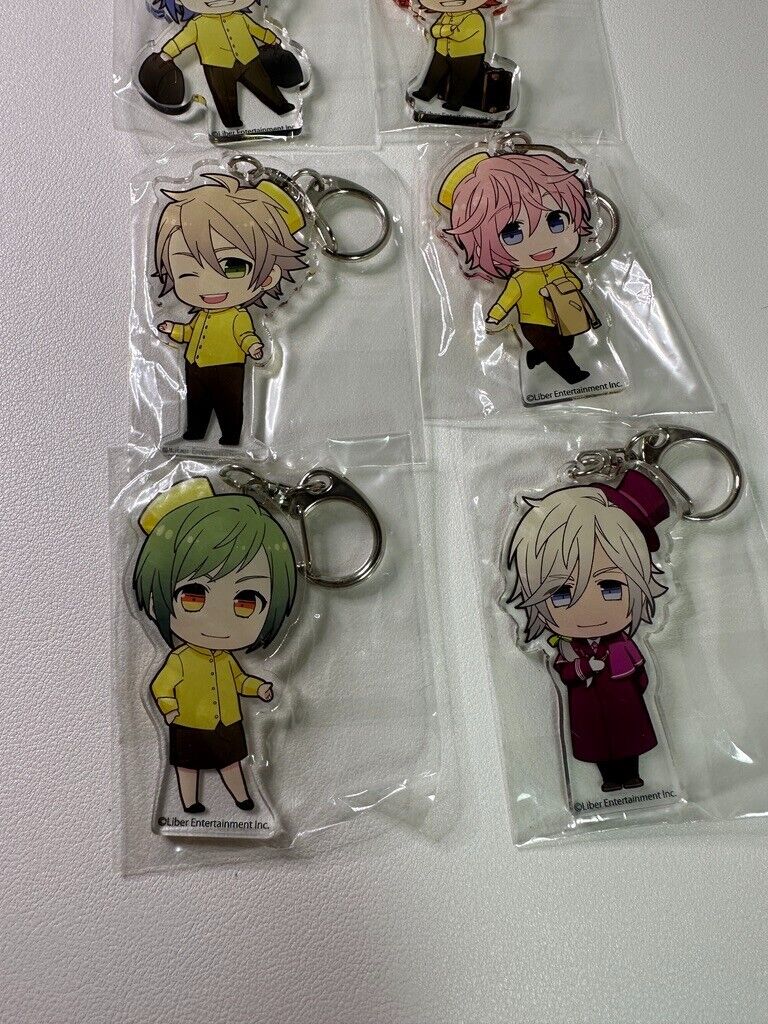 A3! Animate Cafe Hotel Style Trading Acrylic Keychain Set of 6 New Yaoi