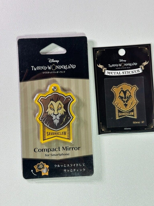 Twisted Wonderland Savanaclaw Compact Mirror Metal Sticker Set Leona Ruggie Jack