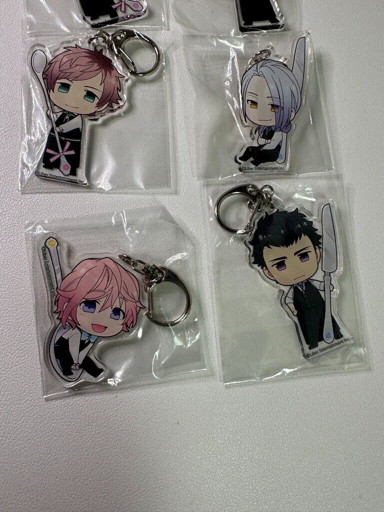 A3! Animate Cafe Hotel Cutlery Style Trading Acrylic Keychain Set of 6 New Yaoi