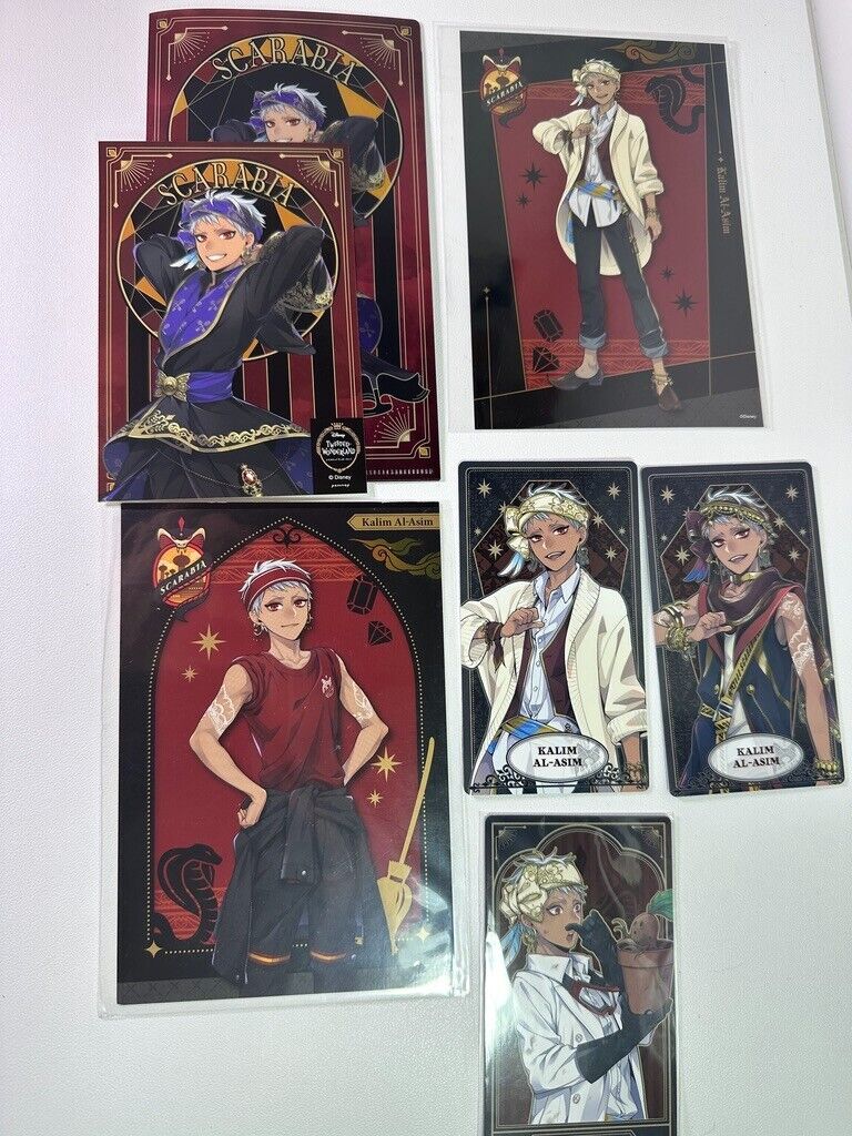 Twisted Wonderland Scarabia Postcard Arcana Card Sticker Set Kalim AlAsim