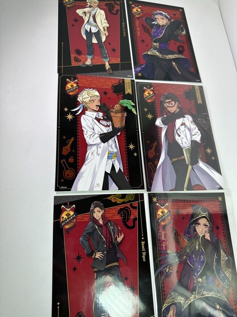 Twisted Wonderland Scarabia Postcard Set Jamil Viper Kalim AlAsim Dorm Ceremony