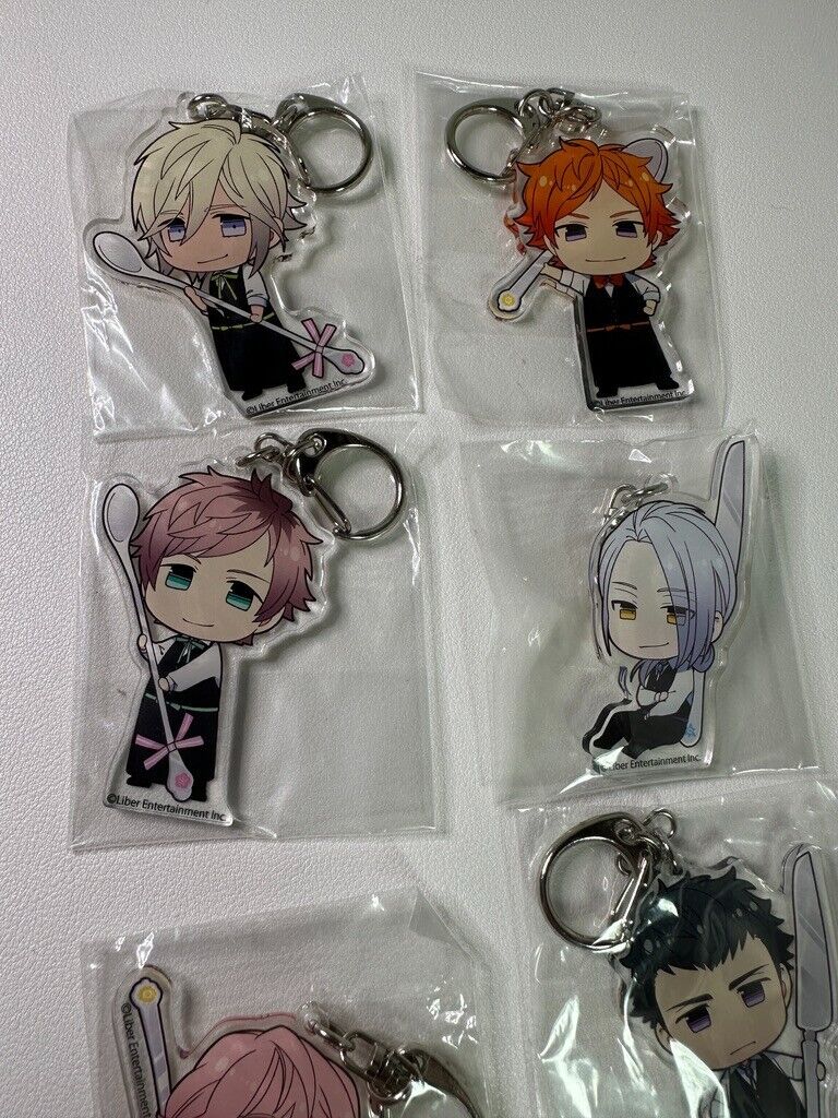 A3! Animate Cafe Hotel Cutlery Style Trading Acrylic Keychain Set of 6 New Yaoi